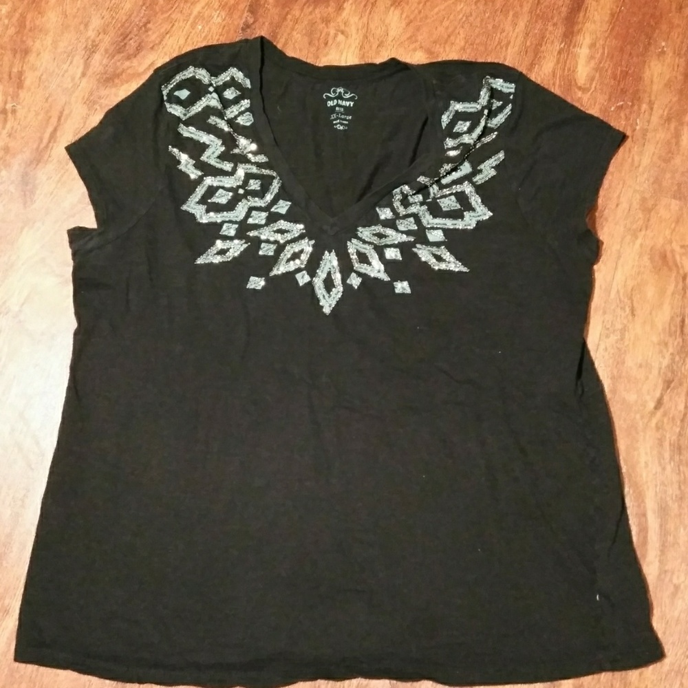 Women's 2xl spring blue jewel design shirt